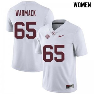 NCAA Women's Alabama Crimson Tide #65 Chance Warmack Stitched College Nike Authentic White Football Jersey EM17J17NR